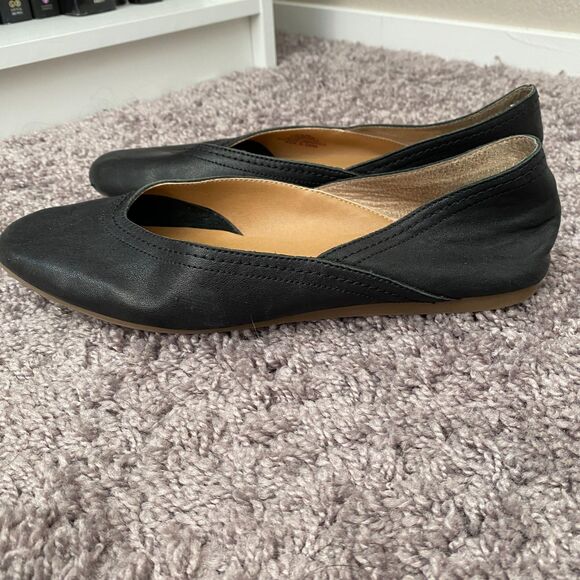 LUCKY BRAND Alba Black Leather Flats Size 7.5 - Picture 7 of 16